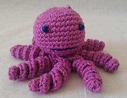 Türstopper - Krake - Lila mit Schillerlocken und Perlen