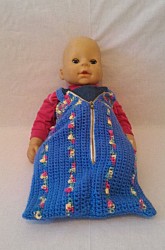 Schlafsack - Blau / Bunt mit Träger und Reißverschluss