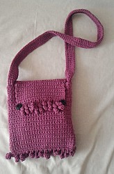 Handtasche - Lila mit Knöpfe und Schillerlocken