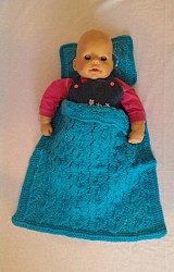 Decke / Kissen - Blau mit Kreismuster