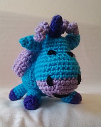 Türstopper - Einhorn - Blau / Lila mit Locken und Paillette