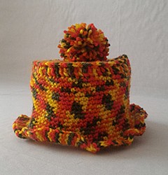 Toilettenpapierrollen Überzieher - Herbstwind - Bunt mit Bommel