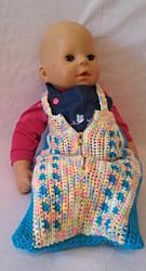 Schlafsack - Blau / Bunt mit Träger und Reißverschluss