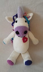 Türstopper - Einhorn - Weiß / Lila / Bunt mit langer Mähne, Herz und Paillette