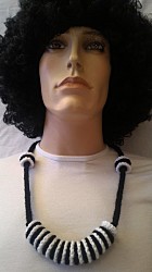 Kette & Armband - Schwarz / Weiß mit Scheiben