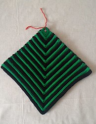 Topflappen - Gestreift - Grün / Schwarz